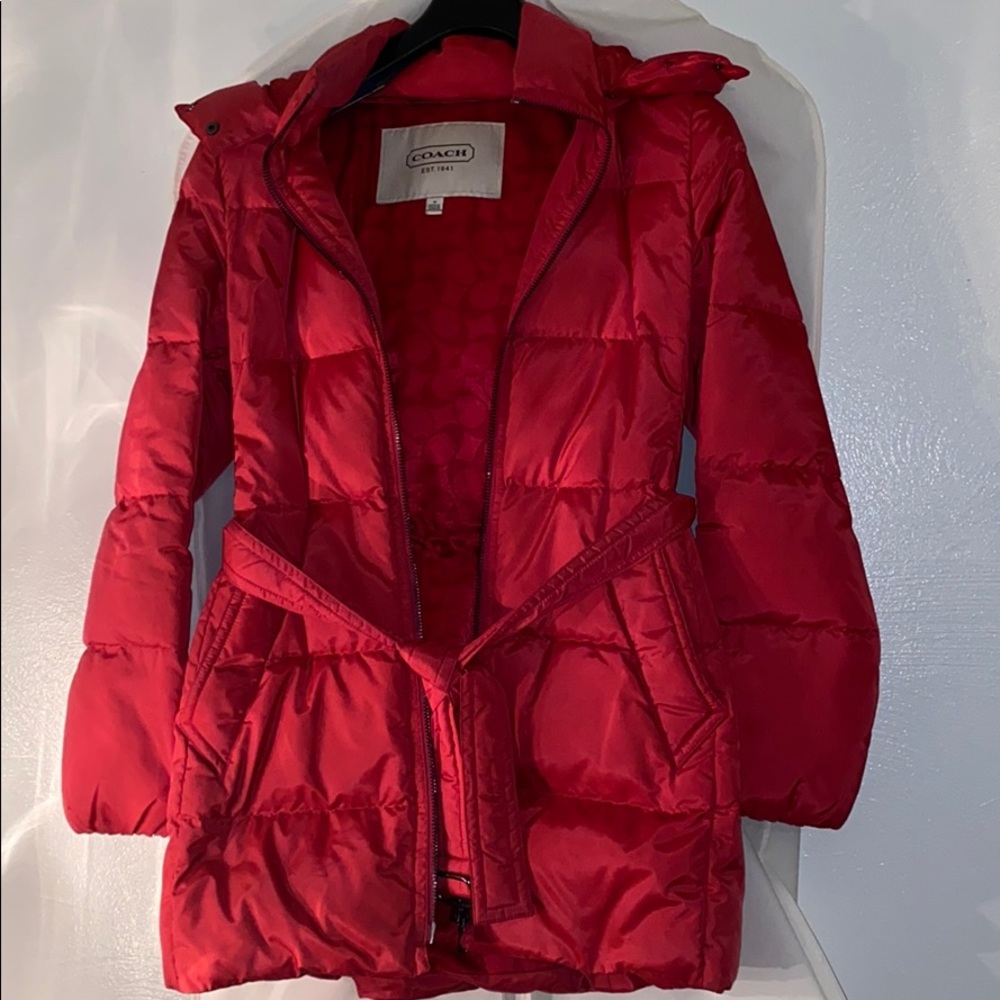 Coach down puffer, pink